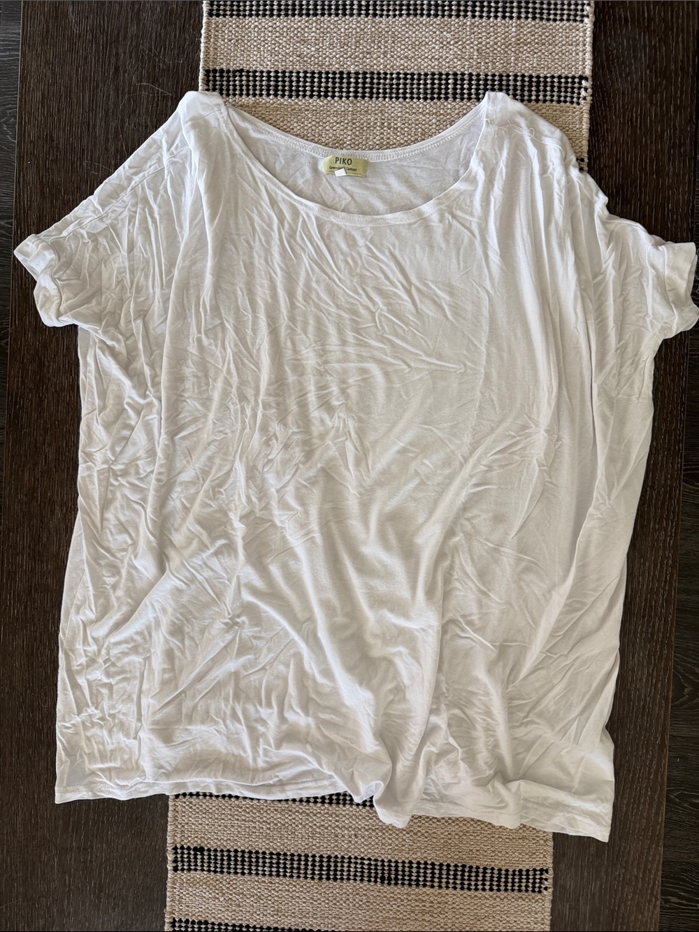 Piko 1988 White Scoop Neck Short Sleeve Tee - Relaxed Fit